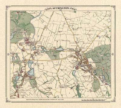 Accrington 1849 Coloured Heritage Cartography Victorian Town Map - Peter J. Adams