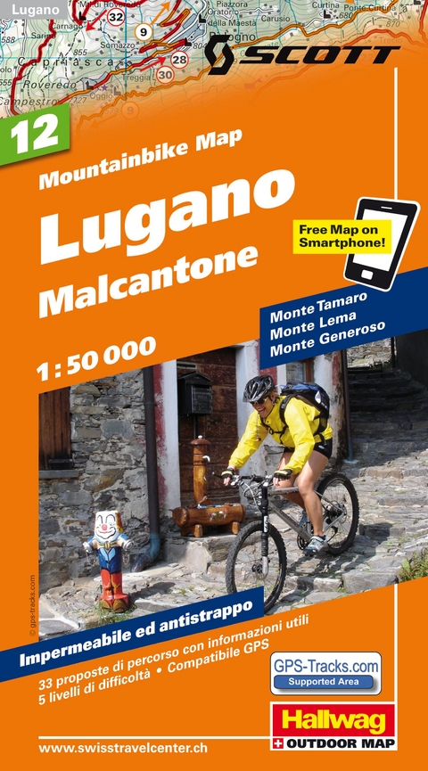 Hallwag Mountainbike-Karte 12 Lugano 1:50.000