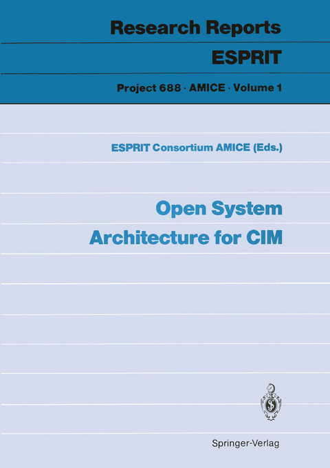 Open System Architecture for CIM - 