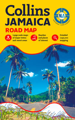 Jamaica Road Map -  National Land Agency,  Collins Maps