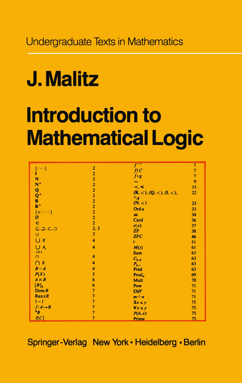 Introduction to Mathematical Logic - Jerome Malitz
