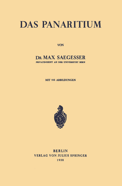 Das Panaritium - Max Saegesser
