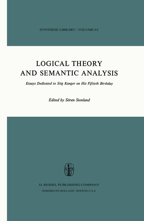 Logical Theory and Semantic Analysis - 