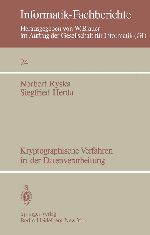 Kryptographische Verfahren in der Datenverarbeitung - Norbert Ryska, Siegfried Herda