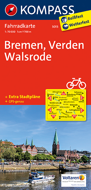 KOMPASS Fahrradkarte Bremen - Verden - Walsrode - 