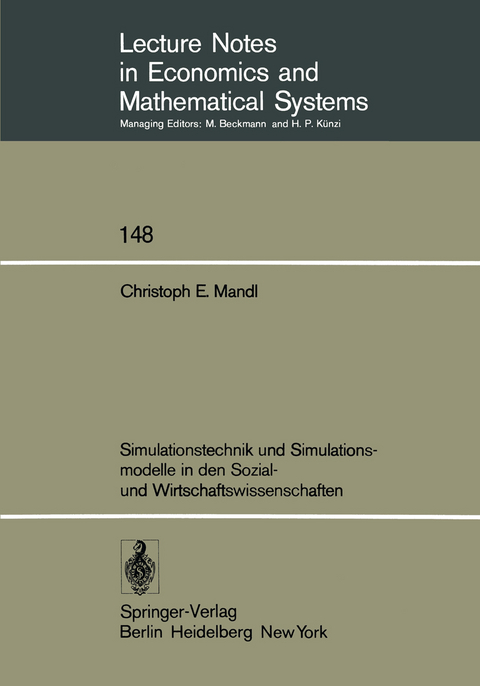 Simulationstechnik und Simulationsmodelle in den Sozial- und Wirtschaftswissenschaften - C.E. Mandl