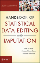 Handbook of Statistical Data Editing and Imputation - Ton de Waal, Jeroen Pannekoek, Sander Scholtus