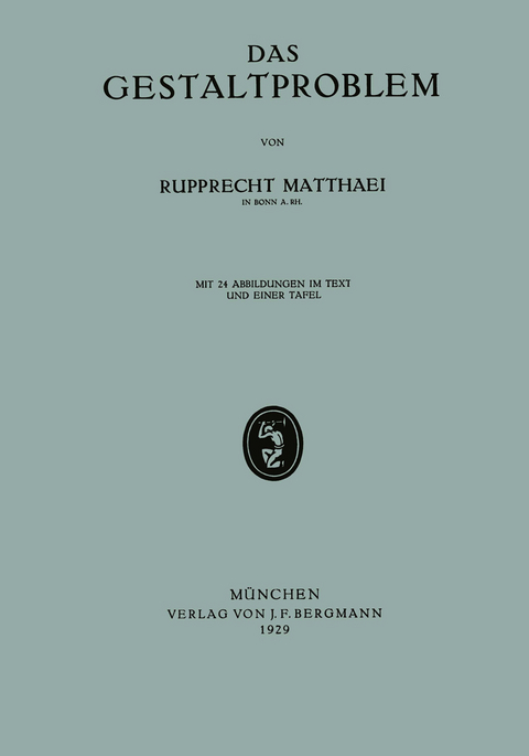 Das Gestaltproblem - Rupprecht Matthaei