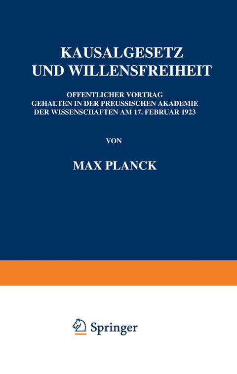 Kausalgesetz und Willensfreiheit - Max Planck