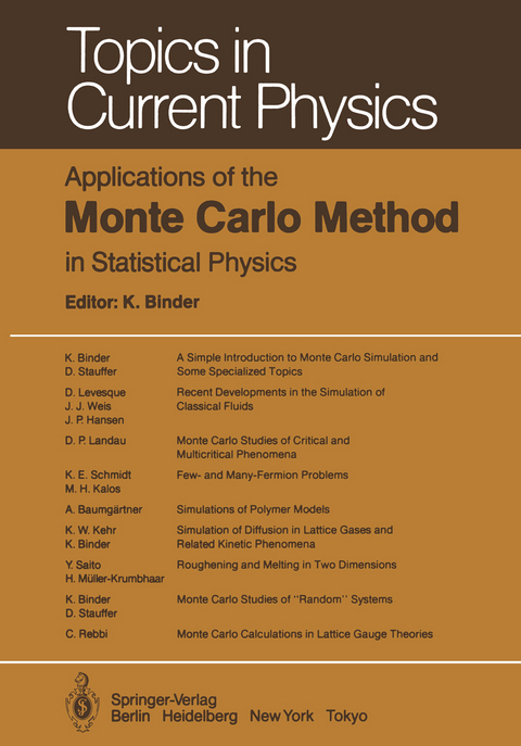 Applications of the Monte Carlo Method in Statistical Physics - 