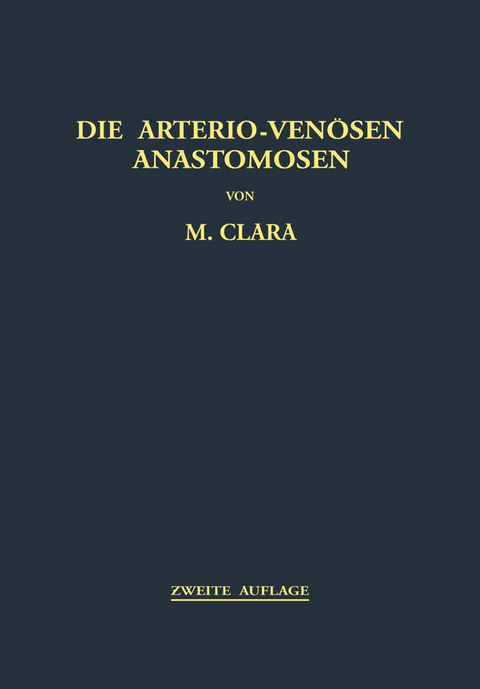 Die Arterio-Venösen Anastomosen - Max Clara