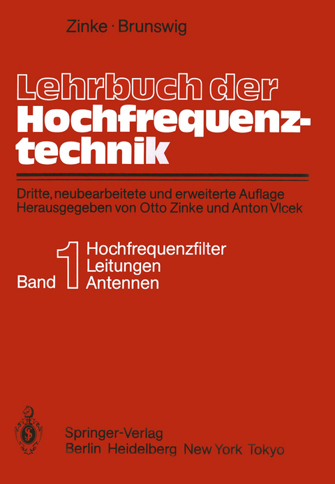 Lehrbuch der Hochfrequenztechnik - Otto Zinke, Heinrich Brunswig