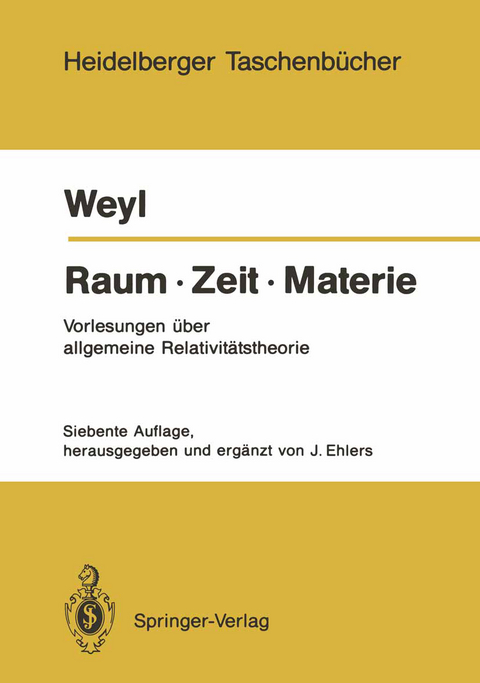 Raum · Zeit · Materie - Hermann Weyl