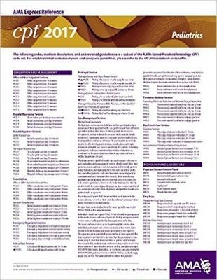 CPT 2017 Express Reference Coding Card: Pediatrics -  American Medical Association