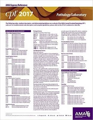 CPT 2017 Express Reference Coding Card: Pathology/Laboratory -  American Medical Association