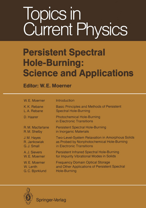 Persistent Spectral Hole-Burning: Science and Applications - 