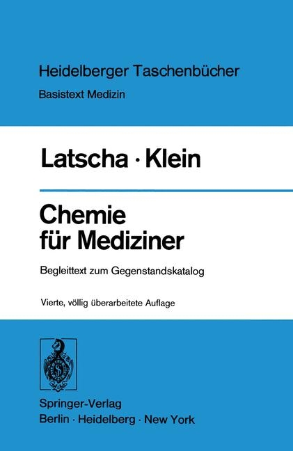 Chemie Fur Mediziner - H P Latscha,  Wolfenb Utteler Arbeitskreis F Ur Barockforschung