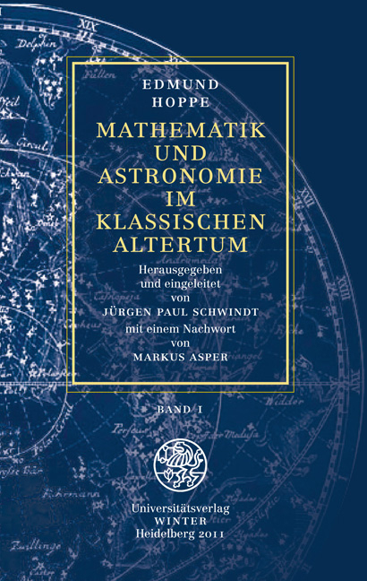 Mathematik und Astronomie im klassischen Altertum / Band 1 - Edmund Hoppe