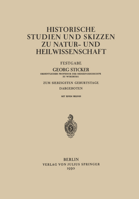 Historische Studien und Skizzen zu Natur- und Heilwissenschaft - Georg Stricker