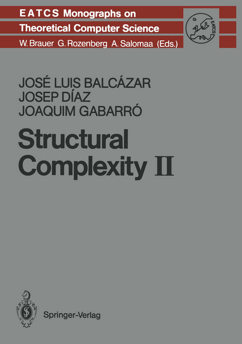 Structural Complexity II - Jose L. Balcazar, Josep Diaz, Joaquim Gabarro