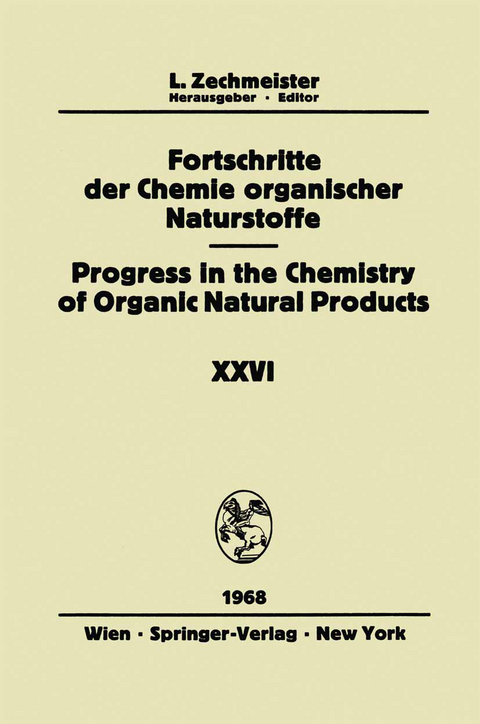 Fortschritte der Chemie Organischer Naturstoffe/Progress in the Chemistry of Organic Natural Products - L. Zechmeister