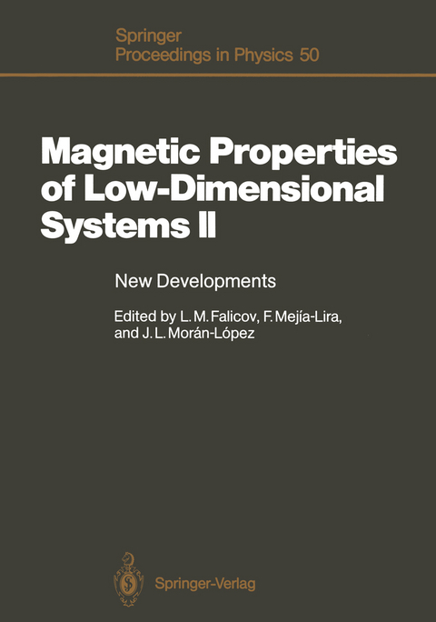 Magnetic Properties of Low-Dimensional Systems II - 