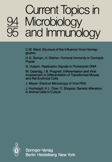 Current Topics in Microbiology and Immunology - W. Henle, P. H. Hofschneider, H. Koprowski, O. Maaløe, F. Melchers, R. Rott, H. G. Schweiger, P. K. Vogt