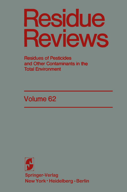 Residue Reviews - Francis A. Gunther, John W. Hylin, William E. Westlake