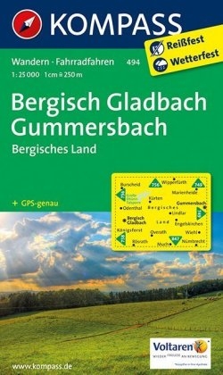 KOMPASS Wanderkarte Bergisch-Gladbach - Gummersbach - Bergisches Land - 