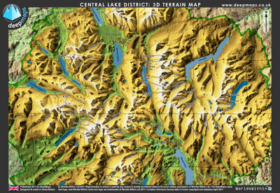 Deepmaps Central Lake District 3D Terrain Map -  Deepmaps