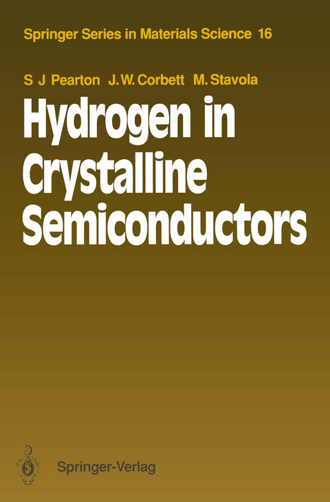 Hydrogen in Crystalline Semiconductors - Stephen J. Pearton, James W. Corbett, Michael Stavola