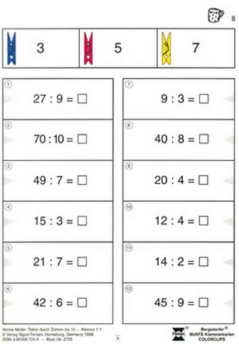 Teilen durch Zahlen bis 10 - Kleines 1 : 1 - Heiner Müller