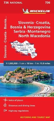 Slovenia, Croatia, Bosnia - Michelin National Map 736