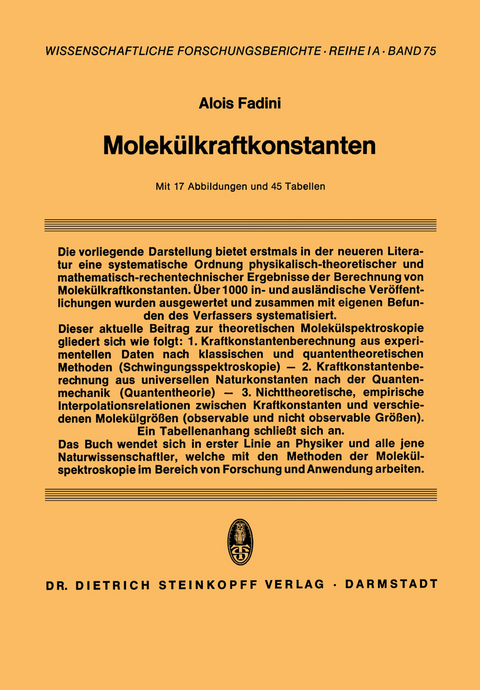 Molekülkraftkonstanten - Alois Fadini