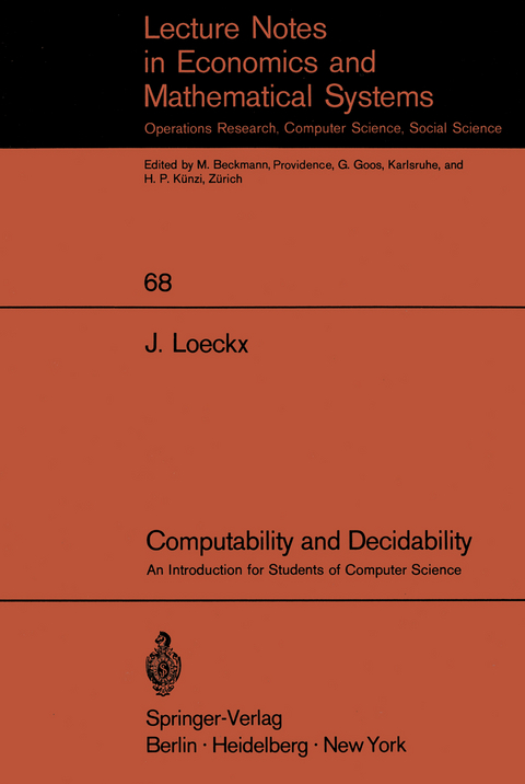 Computability and Decidability - J. Loeckx