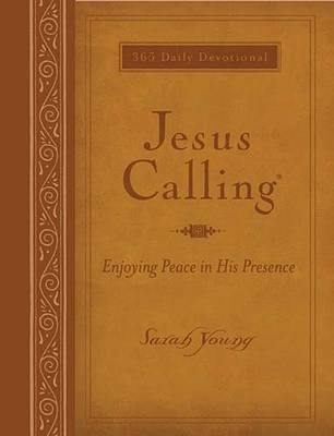 Jesus Calling, Large Text Brown Leathersoft, with Full Scriptures - Sarah Young