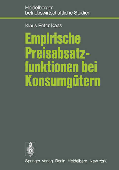 Empirische Preisabsatzfunktionen bei Konsumgütern - K. P. Kaas
