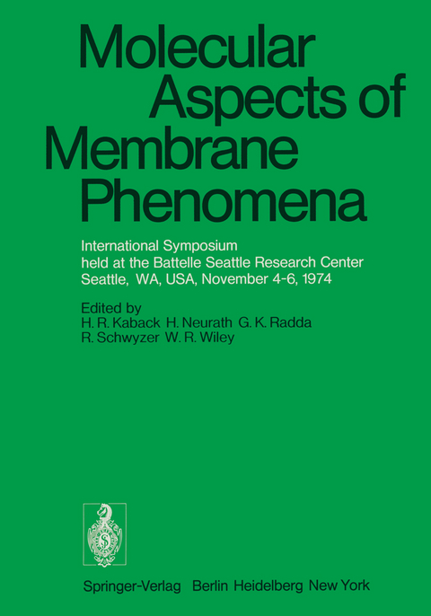 Molecular Aspects of Membrane Phenomena - 