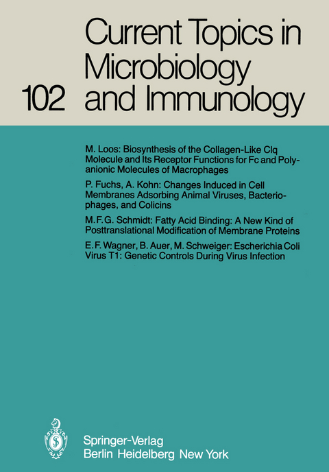 Current Topics in Microbiology and Immunology - M. Cooper, P. H. Hofschneider, H. Koprowski, F. Melchers, R. Rott, H. G. Schweiger, P. K. Vogt, R. Zinkernagel