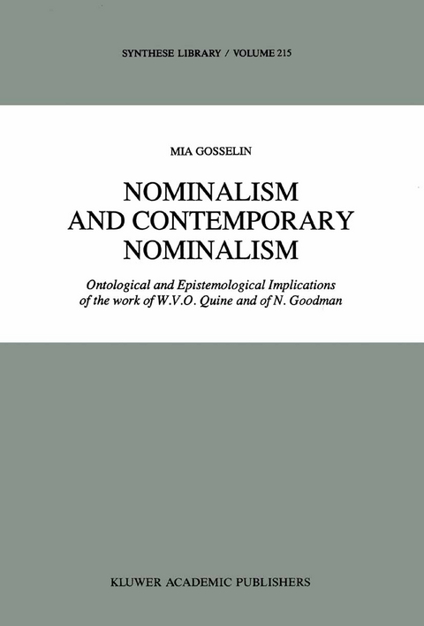 Nominalism and Contemporary Nominalism - M. Gosselin