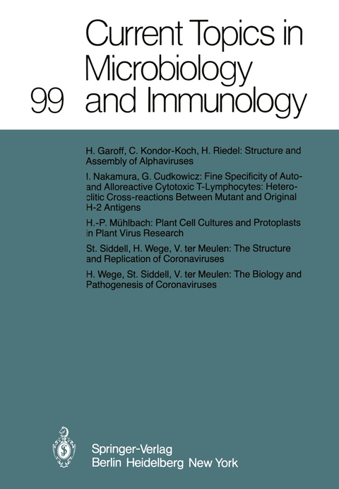 Current Topics in Microbiology and Immunology - M. Cooper, W. Henle, P. H. Hofschneider, H. Koprowski, F. Melchers, R. Rott, H. G. Schweiger, P. K. Vogt, R. Zinkernagel