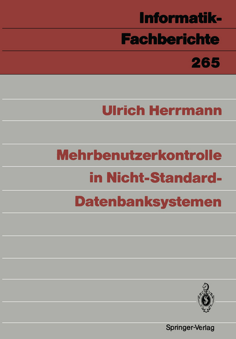 Mehrbenutzerkontrolle in Nicht-Standard-Datenbanksystemen - Ulrich Herrmann