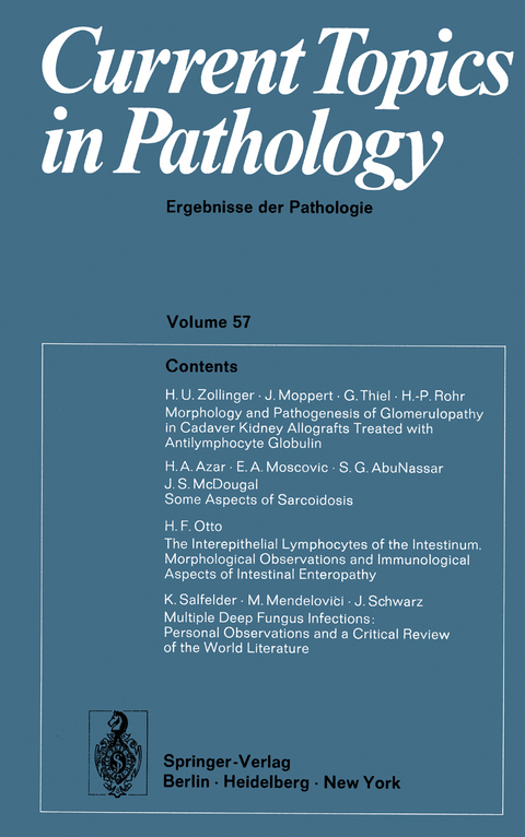 Current Topics in Pathology / Ergebnisse der Pathologie - 