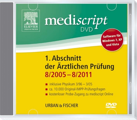 Mediscript 1. Abschnitt der Ärztlichen Prüfung 8/05-8/11 DVD, inkl. Physikum 3/96-3/05 -  mediscript