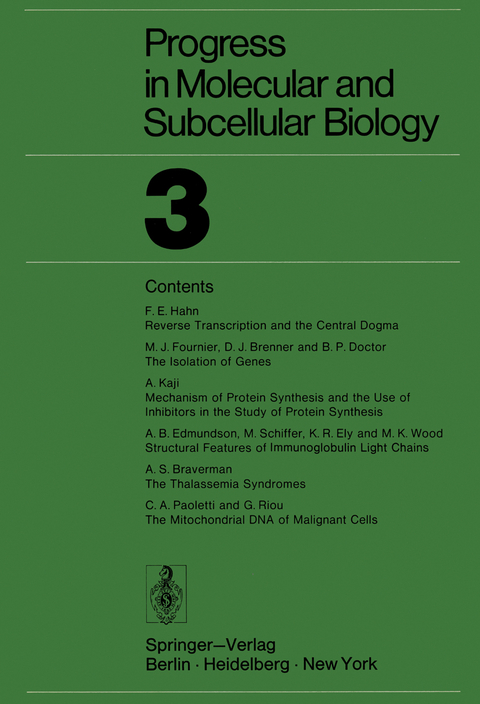 Progress in Molecular and Subcellular Biology 3 - Robert E. Rhoads