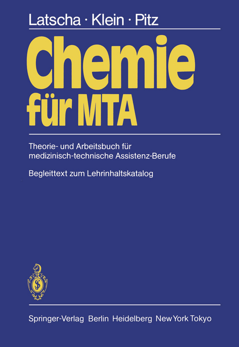 Chemie für MTA - H.P. Latscha, H.A. Klein, P. Pitz