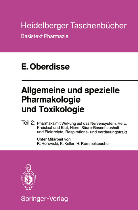 Allgemeine und spezielle Pharmakologie und Toxikologie - Eckard Oberdisse