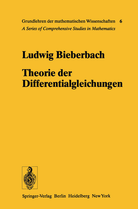 Theorie der Differentialgleichungen - Ludwig Bieberbach