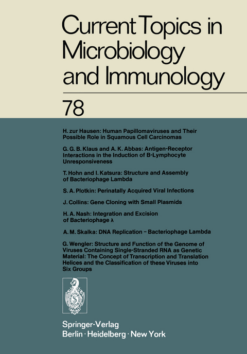 Current Topics in Microbiology and Immunology - W. Arber, W. Henle, P. H. Hofschneider, J. H. Humphrey, J. Klein, P. Koldovský, H. Koprowski, O. Maaløe, F. Melchers, R. Rott, H. G. Schweiger, L. Syru?ek, P. K. Vogt