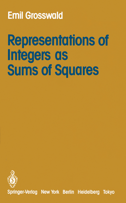 Representations of Integers as Sums of Squares - E. Grosswald